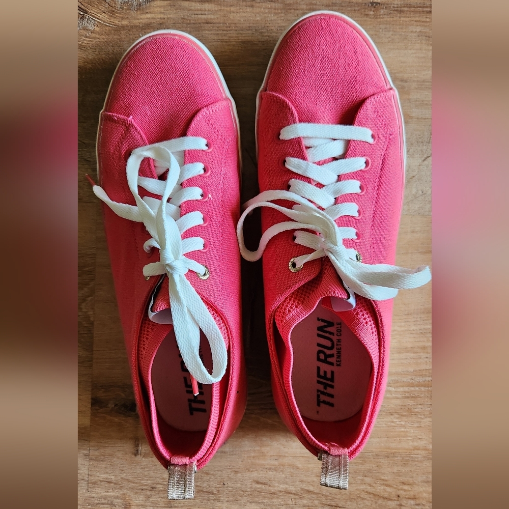 Kenneth Cole Women's Pink/Coral Canvas Sneakers